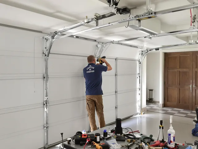 New Albany Garage Door Repair certified technician performing precision garage door repair in New Albany
