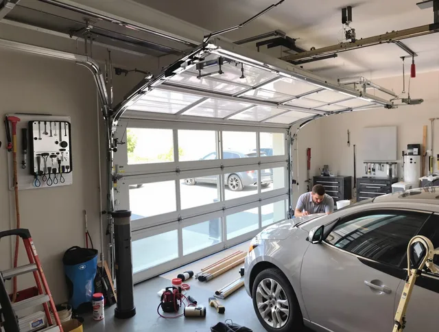 Garage door noise reduction service by New Albany Garage Door Repair in New Albany
