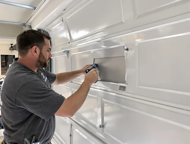 Garage door panel repair by New Albany Garage Door Repair in New Albany