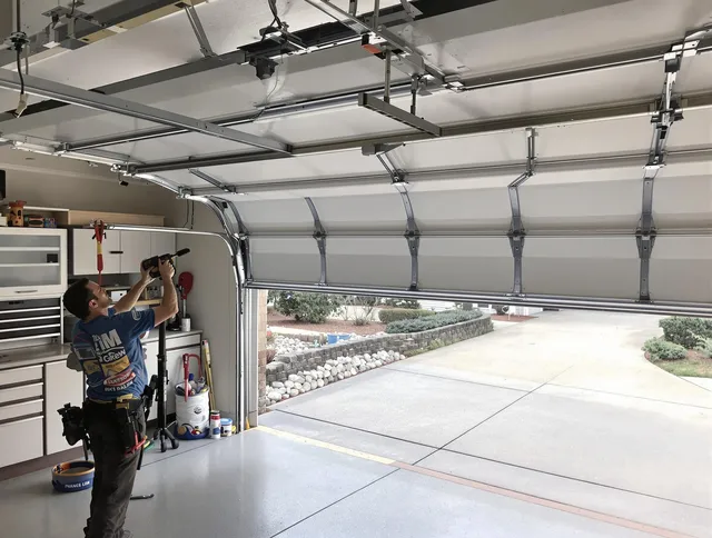 Garage door track repair service by New Albany Garage Door Repair in New Albany